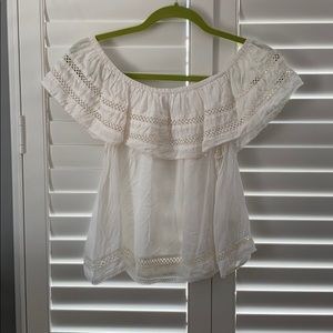 Off the shoulder white top